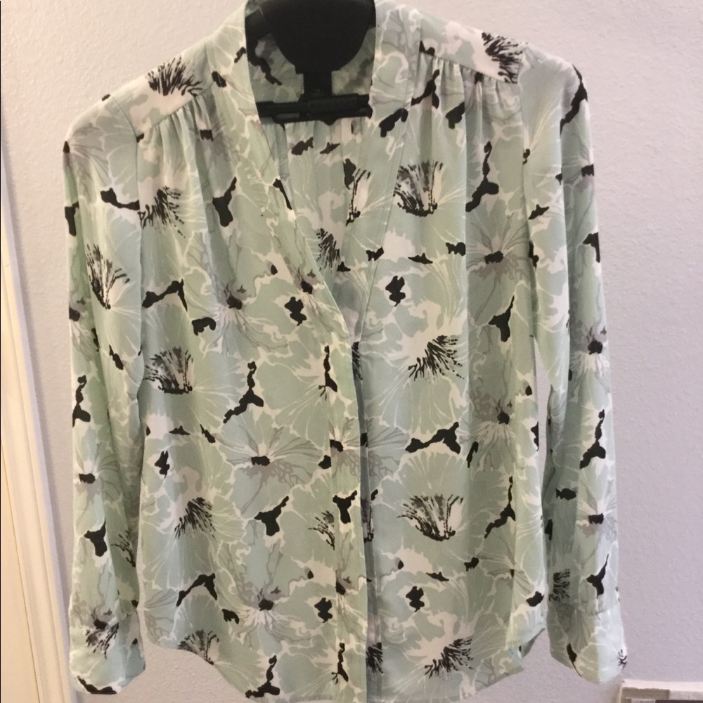 Ann Taylor Floral Button Down Blouse